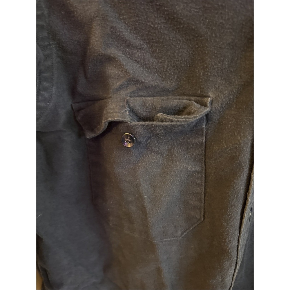 L.L.Bean Chamois Cloth Shirt Mens 16 XL Navy Blue Made in USA Workwear Cotton - Picture 6 of 11